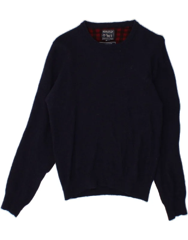 WOOLRICH Womens Crew Neck Jumper Sweater UK 12 Medium Navy Blue Wool High Neck Crew Neck V-Neck WOOLRICH Womens Crew Neck Jumper Sweater UK 12 Medium Navy Blue Wool High Neck Crew Neck V-Neck