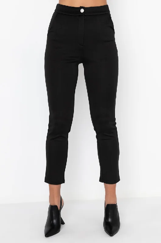BACK TO BUSINESS SCUBA TROUSER BLACK Trousers Evening Elegant