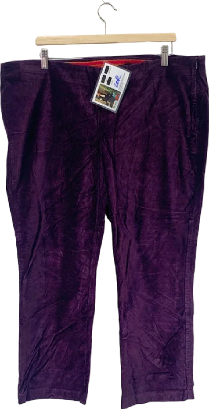 Boden Purple Straightleg Velvet Crop trousers 20R Trousers Print Floral