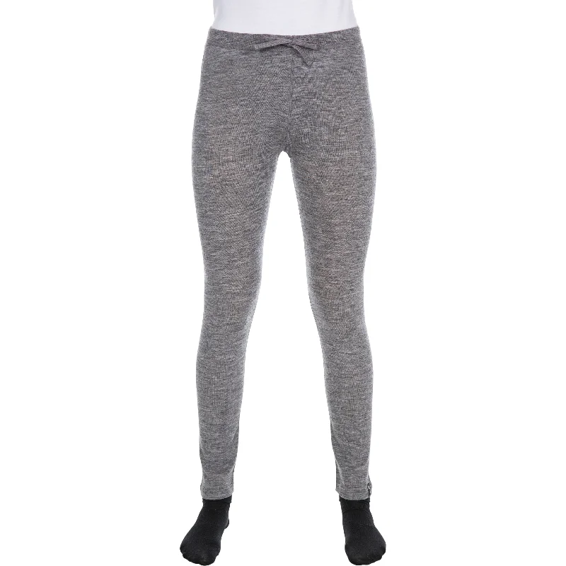 Chara Women's 100% Merino Wool Thermal Base Layer Trousers in Grey Trousers Hiking Durable
