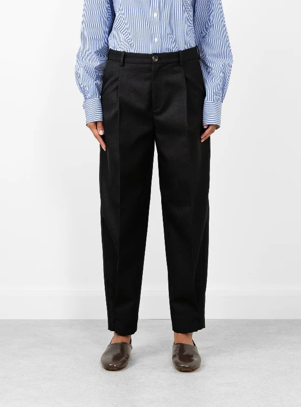 Felix Trouser Noir Trousers Elastic Waist Soft