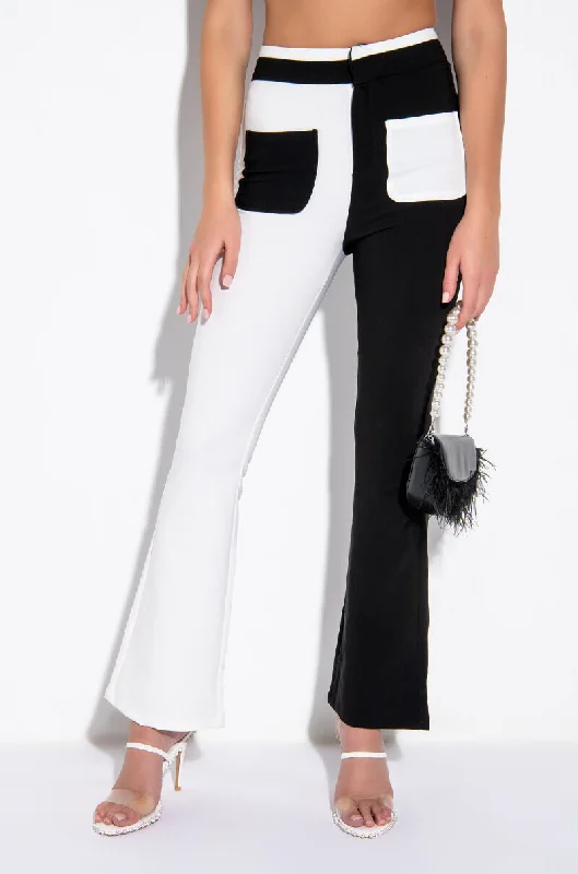 LONG LINES COLORBLOCK FLARED TROUSER Trousers Denim Distressed