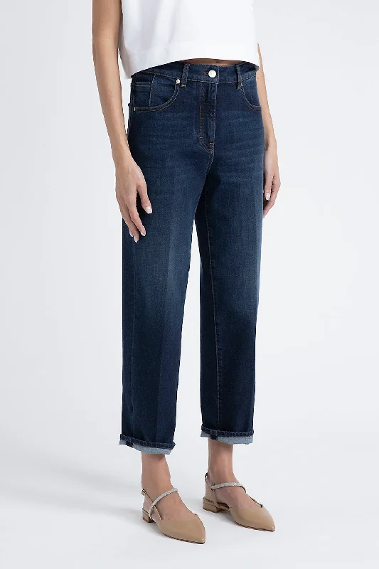 Stretch denim cotton trousers Trousers Elastic Waist Soft