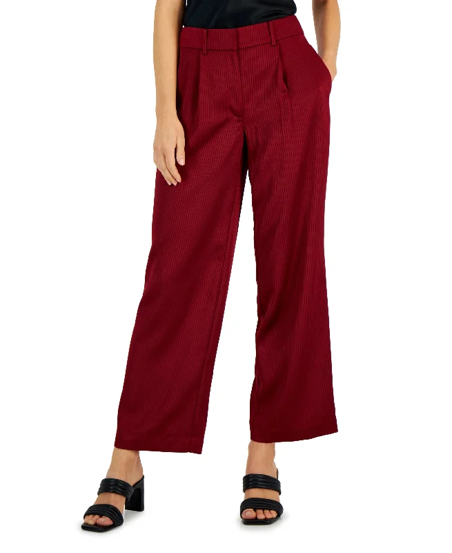 Alfani Womens Stripe Satin Wide Leg Trousers Trousers Top Rated