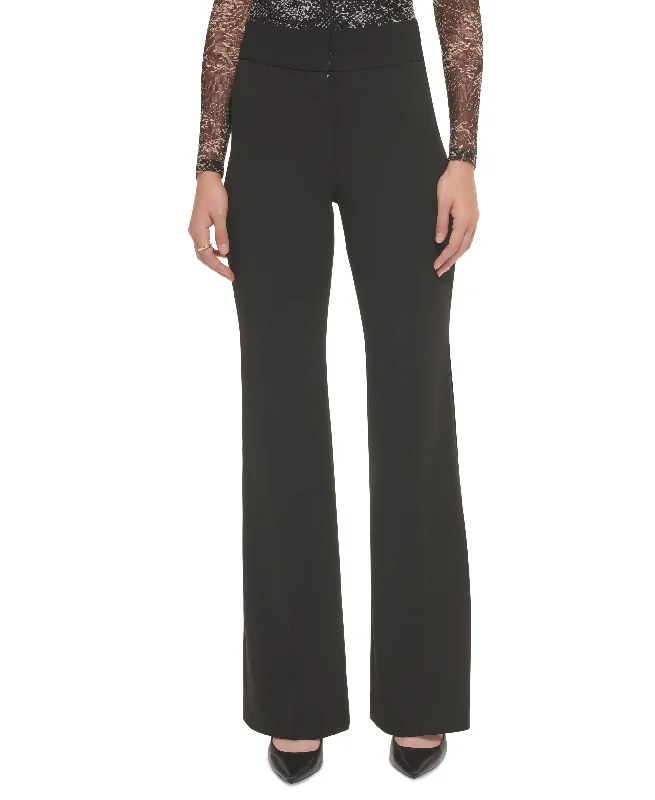 DKNY Polished High Waist Wide Leg Trousers Trousers Review Highly