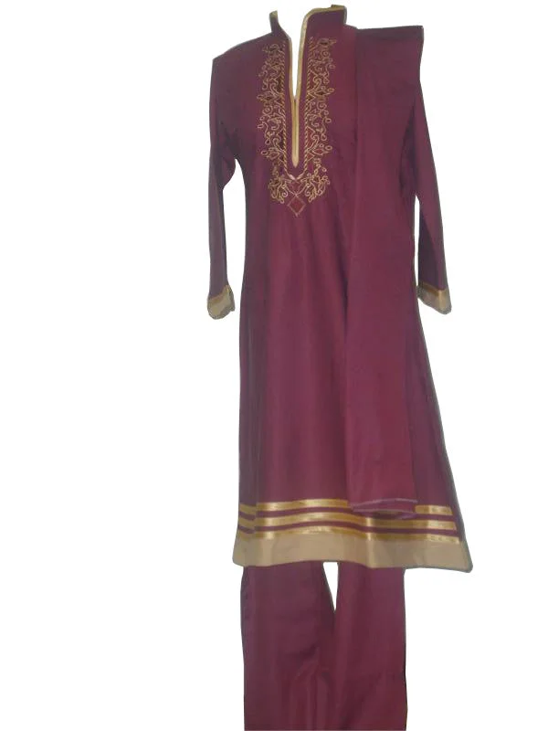 Fancy women's trouser kameez set with rich embroidery Trousers Versatile Stylish