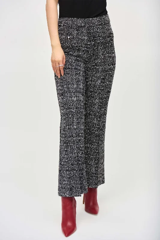 Joseph Ribkoff 243047 Black/ Off White Abstract Print Trousers Trousers Low Rise Relaxed Joseph Ribkoff 243047 Black/ Off White Abstract Print Trousers Trousers Low Rise Relaxed