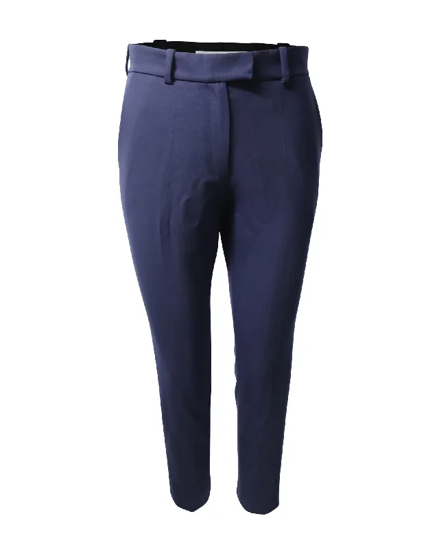Cropped Wool Trousers with Satin Side Stripes Trousers luxurious high-end