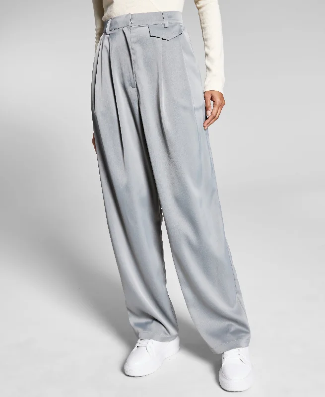 Now This Womens Satin Trousers Trousers Mesh Breathable