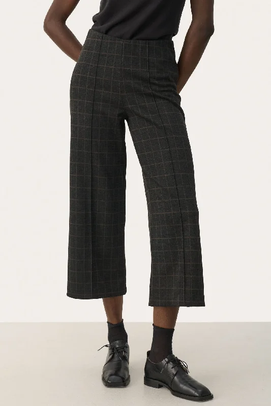 Part Two 30305656 IlisanPW Grey Check Cropped Wide Leg Trousers Trousers New Arrival Part Two 30305656 IlisanPW Grey Check Cropped Wide Leg Trousers Trousers New Arrival