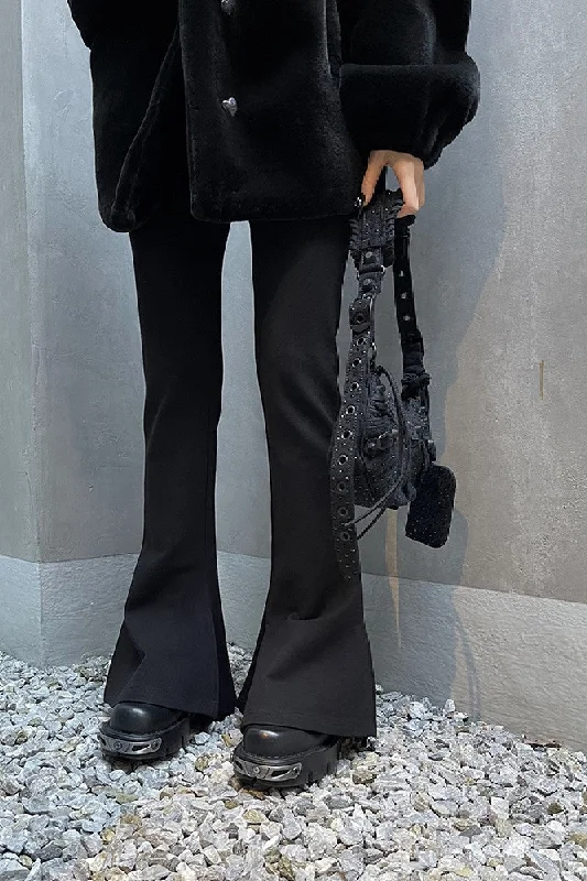 Polished High-Waist Flared Trousers Trousers Cargo pockets