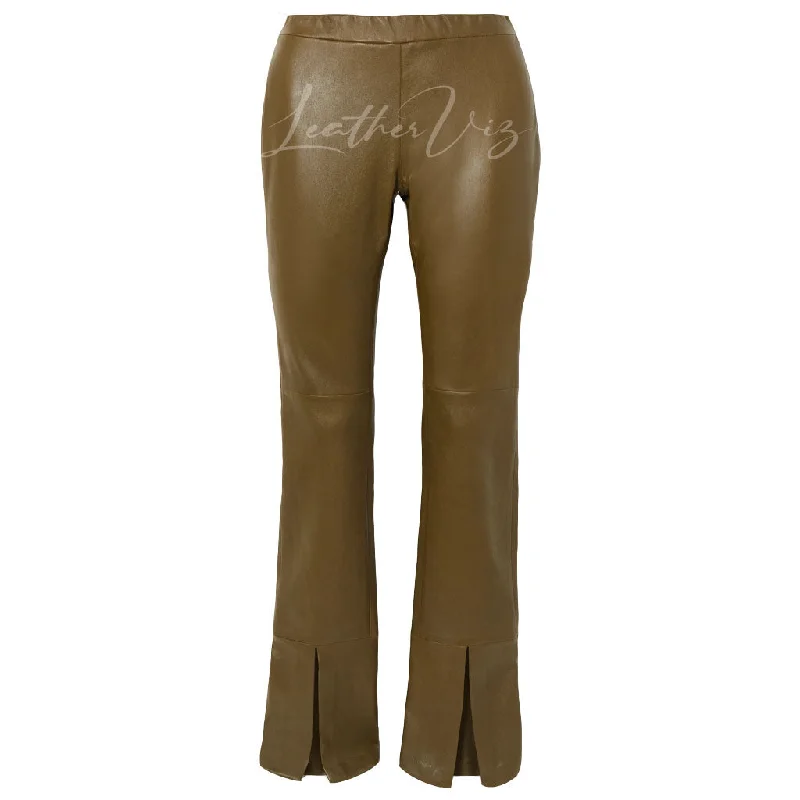 PULL ON STYLE WOMEN LEATHER TROUSER Trousers Versatile Stylish