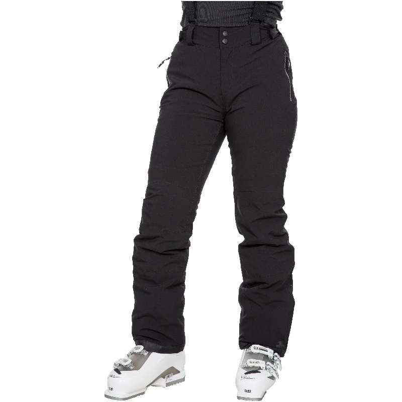 Roseanne Women's Waterproof Ski Trousers in Black Chinos Cotton Straight Leg