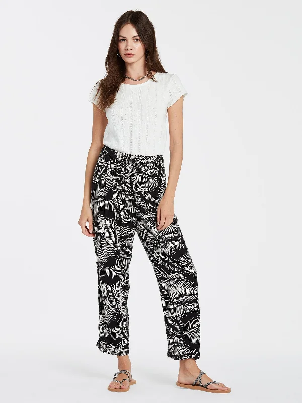 Stay Palm Trousers - BLACK WHITE Trousers chic fashionable