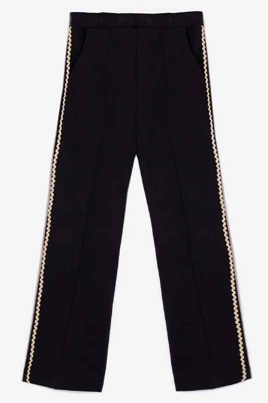 Vilagallo 31707 Black Gold Seam Trousers Trousers Mesh Breathable