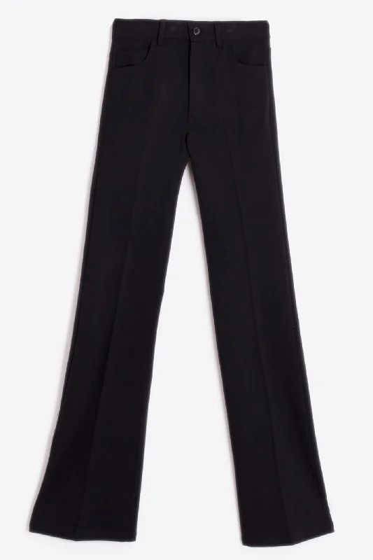 Vilagallo 31945 Black Stretch Knit Trousers Trousers Silk Elegant