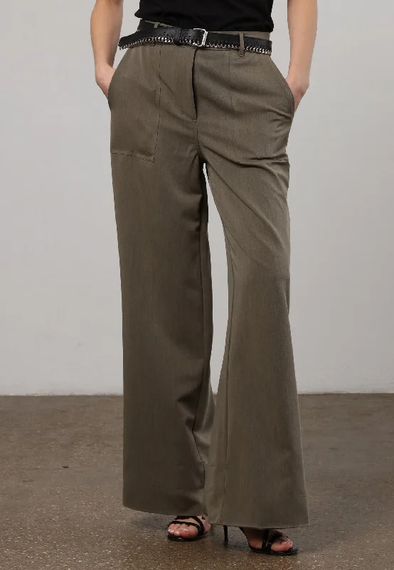 VISION TROUSERS TAUPE Cropped Trousers Casual Linen