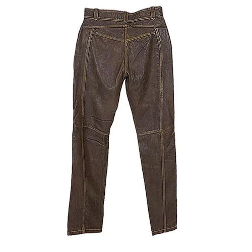 Women's Cassey Brown Leather Trousers Trousers Fall Fleece